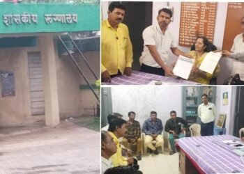 शिवसेना सावनेर शहर व ग्रामीण च्या वतीने ग्रामीण आरोग्य प्रशिक्षण केंद्राच्या मुख्य अधिकारी मंजुषा ढोबळे यांना निवेदन देण्यात आले.