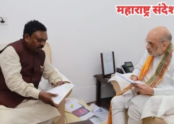 खासदार अशोक नेते यांची केंद्रीय गृहमंत्री अमित शहा यांच्याशी नवीदिल्ली येथे घेतली भेट, गडचिरोली जिल्हातील विविध क्षेत्रांतील विकासात्मक समस्याबाबत चर्चा.