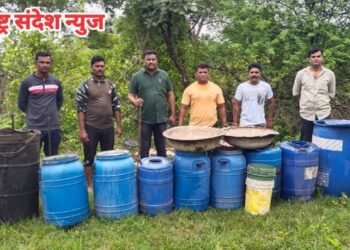 समुद्रपूर पोलीसांकडून ईटलापूर पारधी बेडा येथे प्रभावी वाॅशआउट मोहिम, मोठ्या प्रमाणात दारु साठा नष्ट.