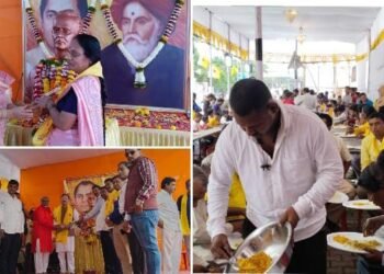 साहित्यरत्न लोकशाहीर अण्णाभाऊ साठे यांची जयंती पुणे येथील येरवड्यात उत्साहात साजरी.