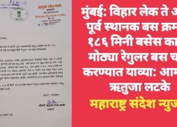 मुंबई: विहार लेक ते अंधेरी पूर्व स्थानक बस क्रमांक १८६ मिनी बसेस काढून मोठ्या रेगुलर बस चालू करण्यात याव्या: आमदार ऋतुजा लटके