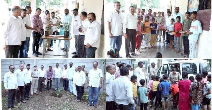 अण्णाभाऊ साठे जयंती निमित्त जयसिंगपुर येथील आश्रम शाळेत वही, पेन व खाऊचे वाटप.