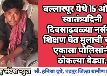 बल्लारपूर येथे 15 ऑगस्ट स्वातंत्र्यदिनी दिवसाढवळ्या नर्सरीत शिक्षण घेत मुलाची चोरी, एकाला पोलिसांनी ठोकल्या बेड्या.