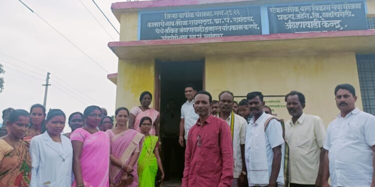 रायगट्टा येथे माजी आमदार दिपकदादा आत्राम यांच्या उपस्थितीत नवीन अंगणवाडी चे लोकार्पण.