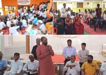 प्रलंबित वेतन मिळवून दिल्याबद्दल केपीसीएल कामगारांनी केला हंसराज अहीर यांचा सन्मान.