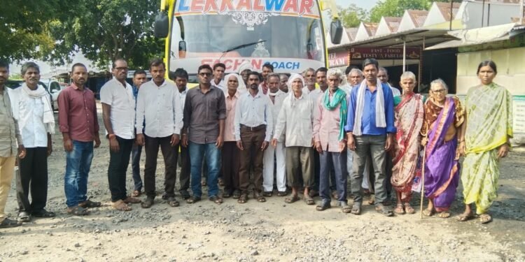 विभागीय वनहक्क समितीपुढे आपली बाजू मांडण्यासाठी खमनचेरू येथील नागरिकांनी नागपूर करीता रवाना.