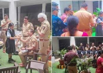 नागपूर लकडगंज पोलीस अधिकारी व कर्मचारी यांना उमया शंकर शाळेतील मुलींनी राखी बांधून रक्षाबंधन केले साजरे.