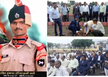 शहीद प्रकाश ढाले यांच्या शहीद स्मृती दिनानिमित्त पॅरामिलिटरी मित्रपरिवार हिंगणघाट तर्फे वाहण्यात आली श्रद्धांजली.