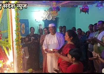 जिप माजी अध्यक्ष कंकडालवार यांच्या इंदाराम येथील निवासस्थानी श्री गणरायाची महाआरती व महाप्रसादाचे कार्यक्रम भक्तिमय वातावरणात संपन्न.