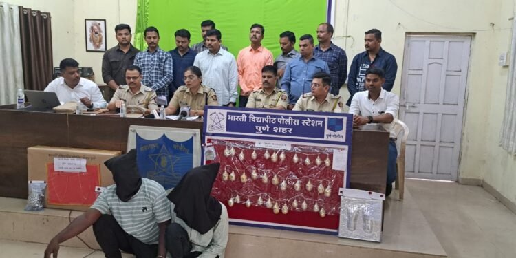 चामुंडा माता मंदीरातील दागिनेचोरी झालेली घरफोडी नवरात्रौत्सवात उघड भारती विद्यापीठ पोलीसांची कामगिरी”