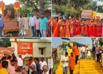 राजाराम येते ‘शिव शौर्य’ यात्रेचे जंगी स्वागत, बजरंग दल शाखा राजारामचा पुढाकार.