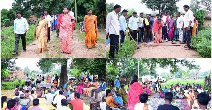 माजी जिप अध्यक्ष भाग्यश्री आत्राम यांच्या हस्ते सिमेंट रस्त्याचे भूमिपूजन, कोत्ताकोंडा येथे 5 लाखांच्या निधीतून सिमेंट रस्त्याचे बांधकाम.