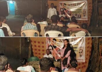 शिवसेना (ठाकरे) पक्षा तर्फे ब्रूक मल्लमपल्ली येथे ‘होऊ द्या चर्चा, करूया सरकारच्या बोल घेवड्या योजनाच्या भांडाफोड कार्यक्रम संपन्न.