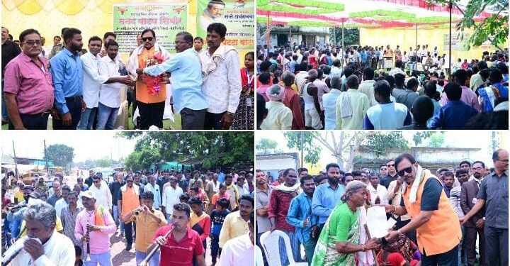 राजपुर पॅच येथे सनद/ पट्टा वाटप शिबिराच्या आयोजन, मंत्री धर्मराव बाबा आत्राम यांच्या हस्ते प्रॉपर्टी कार्ड वितरण.