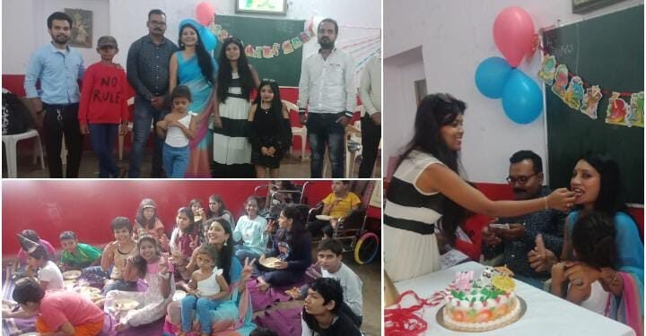 कवयित्री मयुरीताई टेंभरे यांनी आपला वाढदिवस अपंग मुलानं बरोबर केला साजरा.