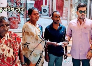 बोरी येथील कॅन्सरग्रस्त विजय पुल्लीवार यांना राजे अम्ब्रिशराव आत्राम यांनी दिली आर्थिक मदत.