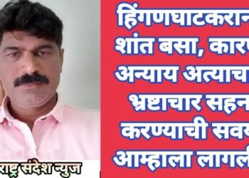 हिंगणघाटकरानो शांत बसा, कारणं अन्याय अत्याचार भ्रष्टाचार सहन करण्याची सवय आम्हाला लागली.