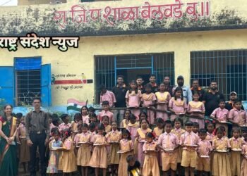 सह्याद्री प्रतिष्ठाण पेण विभागाच्या वतिने जिल्हा परिषद शाळा बेलवडे येथे शालेय विद्यार्थांना शाळेय उपयोगी वस्तू वाटप.