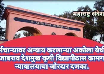कर्मचाऱ्यावर अन्याय करणाऱ्या अकोला येथील पंजाबराव देशमुख कृषी विद्यापीठास कामगार न्यायालयाचा जोरदार दणका.