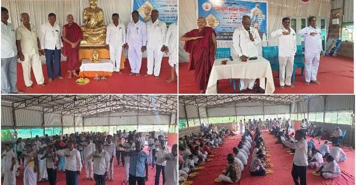 गुगवाड धम्मभूमी येथे कार्तिक पोर्णिमा उत्साहात साजरी, या कार्यक्रमात महाराष्ट्र व कर्नाटक मधून आले शेकडो उपासक.