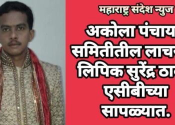 अकोला पंचायत समितीतील लाचखोर लिपिक सुरेंद्र ठाकरे एसीबीच्या सापळ्यात.