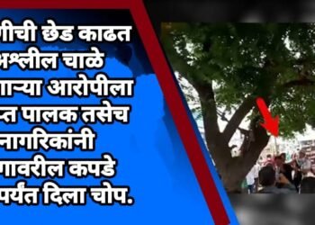 तरुणीची छेड काढत अश्लील चाळे करणाऱ्या आरोपीला संतप्त पालक तसेच नागरिकांनी अंगावरील कपडे फाटेपर्यंत दिला चोप.