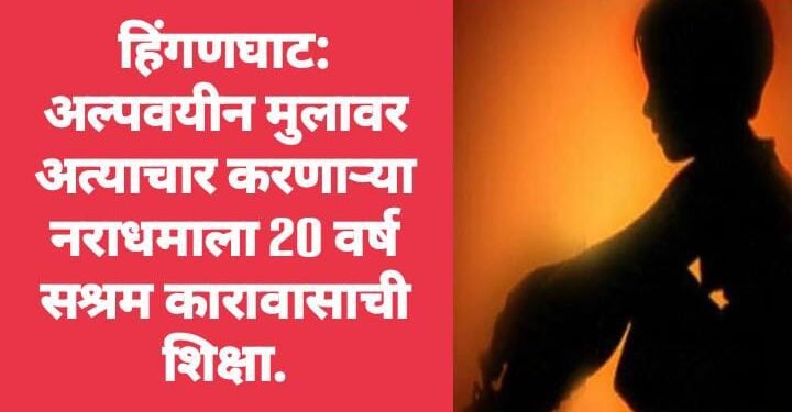 हिंगणघाट: अल्पवयीन मुलावर अत्याचार करणाऱ्या नराधमाला 20 वर्ष सश्रम कारावासाची शिक्षा.