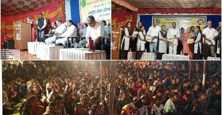 सरदार पटेल महाविद्यालय चंद्रपूर च्या राष्ट्रीय सेवा योजना शिबिराचे वरुर (रोड) येथे माजी आमदार निमकर यांच्या हस्ते उद्घाटन.