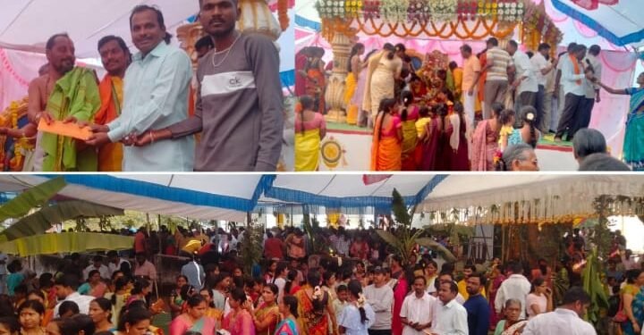 सिरोंचा येथील श्री.गोदादेवी व रंगनाथस्वामी कल्याण महोत्सवाला अजय कंकडालवार दाम्पत्या कडून 21 हजाराची देणगी.