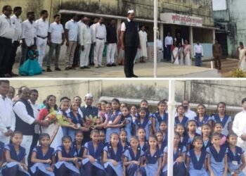 माजी जि.प.अध्यक्ष अजय कंकडालवार यांच्या हस्ते इंदाराम येथे कस्तुरबा गांधी बालिका विद्यालयात ध्वजारोहण.