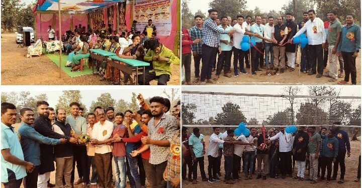 एटापल्ली तालुक्यातील डुम्मे येथे भव्य ग्रामीण कबड्डी व व्हाॅलीबॉल सामन्याचे उद्घाटन रियाज शेख शिवसेना (ठाकरे) जिल्हाप्रमुख यांच्या हस्ते संपन्न.