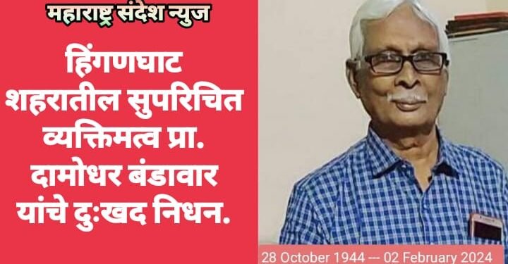 हिंगणघाट शहरातील सुपरिचित व्यक्तिमत्व प्रा. दामोधर बंडावार यांचे दुःखद निधन.