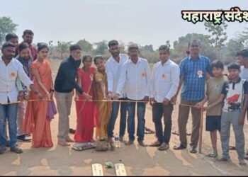 ग्रामपंचायत व्यंकटरावपेठा येथे भव्य टेनिसबॉल क्रिकेट सामन्यांचे थाठामाठात उदघाटन संपन्न.
