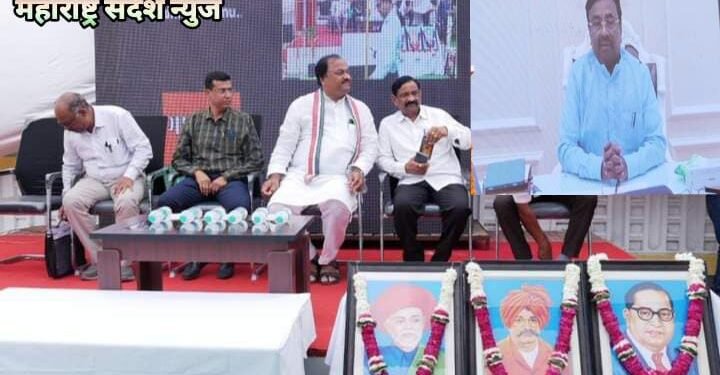 हिंगणघाट येथे मुलांच्या शासकीय वसतिगृह इमारतीचे पालकमंत्री सुधीर मुनगंटीवार यांच्या हस्ते ई-लोकार्पण.