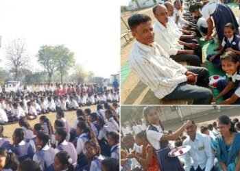 श्रीकृष्ण हायस्कूल कान्होलीबारा येथे मातृ पितृ पूजन मुल्य संस्कार कार्यक्रम उत्साहात संपन्न.