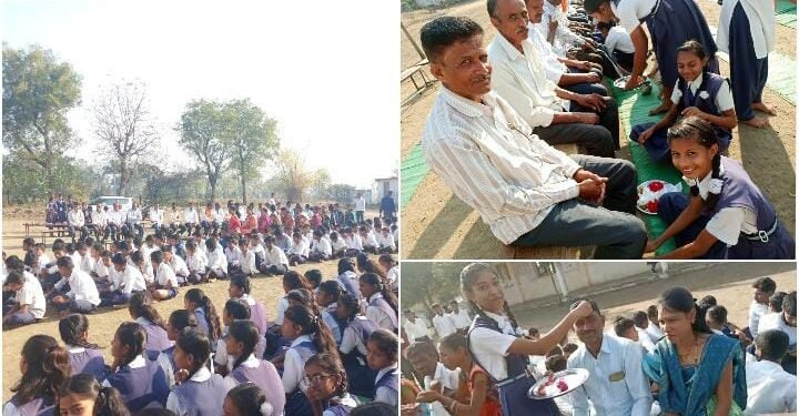 श्रीकृष्ण हायस्कूल कान्होलीबारा येथे मातृ पितृ पूजन मुल्य संस्कार कार्यक्रम उत्साहात संपन्न.