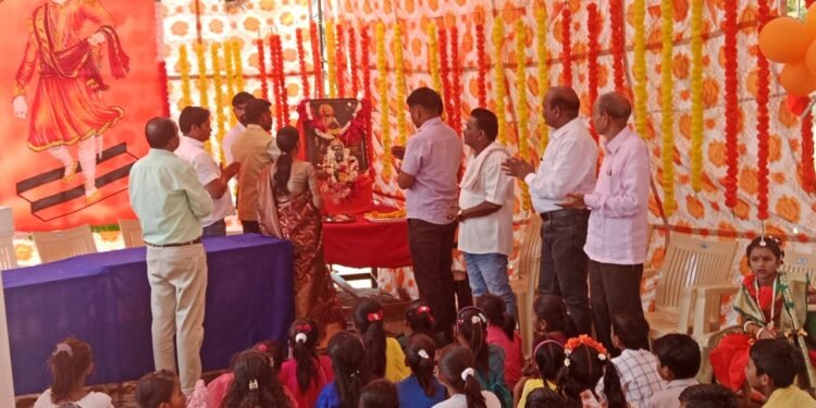 उप पोलीस स्टेशन बामणी येथे मोठया उत्साहात शिवाजी महाराज जयंती उत्सव साजरा.