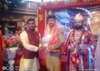 बल्लारपूर येथे मोठया उत्साहात ढोल ताशा, डिजे, पालकी शिवजयंती रॅली मिरवणूक काढण्यात आली.