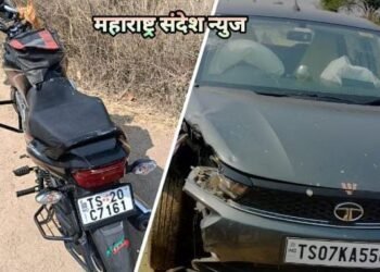 कौटाला मंडल येथील मोगडधगडा येथे कार आणि दुचाकीचा भिषण अपघात.