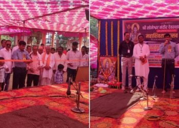 श्री सोमेश्वर मंदिर देवस्थान राजुरा येथे महाशिवरात्री उत्सवाचे थाटात उद्घाटन.