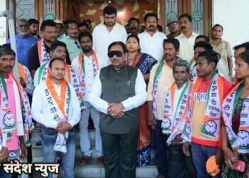 अहेरी: विविध पक्षातील कार्यकर्त्यांचा राष्ट्रवादी काँग्रेस मध्ये प्रवेश, मंत्री धर्मराव बाबा आत्राम यांनी केले स्वागत.