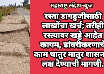 रस्ता डागडुजीसाठी लाखोंचा खर्च; तरीही रस्त्यावर खड्डे आहेत कायम, डांबरीकरणाचे काम थातुर मातूर शासनाने लक्ष देण्याची मागणी.