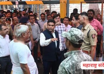 चंद्रपूर येथील महाकाली यात्रेच्या अनुषंगाने जिल्हाधिकारी यांच्या कडून मंदिर परिसराची पाहणी.