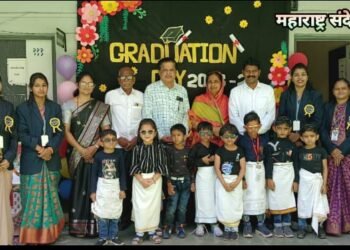 आदर्श इंग्लिश मिडीयम स्कूल सटाणा मध्ये सिनियर केजी च्या विद्यार्थ्यांचा ‘ग्रॅज्युएशन डे’ कार्यक्रमाचे आयोजन.