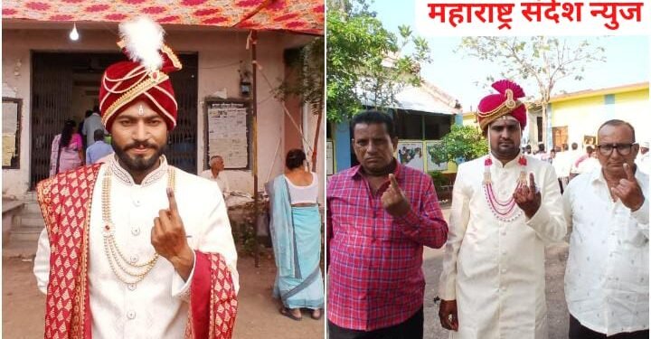 हिंगणघाट: पहिले मतदान, नंतर लग्न.. मंडपात जान्यापूर्वी नवरदेवाने केले मतदान.