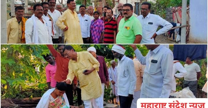 आ. सुभाष धोटेंनी केली जेवरा, लोणीच्या नुकसानग्रस्त घरांची पाहणी: तातडीने मदत पोहोचविण्याच्या प्रशासनाला सुचना.