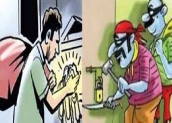 नांदगाव येथिल घरातील बेडखाली ठेऊन असलेले २ लाख ३५ हजार रुपये किंमतीचे सोन्या चांदीचे दागिने अज्ञात चोरट्याने चोरले.