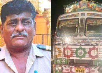 पोलिस नाकाबंदी दरम्यान ट्रकने पोलिस हवालदार यांना चिरडले, डोक्याला जबर मार लागल्याने जागीच मृत्यू.