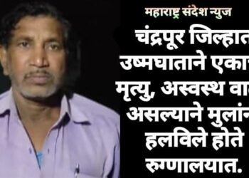 चंद्रपूर जिल्हात उष्मघाताने एकाचा मृत्यु, अस्वस्थ वाटत असल्याने मुलांनी हलविले होते रुग्णालयात.