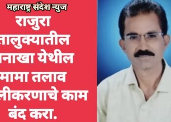 राजुरा तालुक्यातील चनाखा येथील मामा तलाव खोलीकरणाचे काम बंद करा.